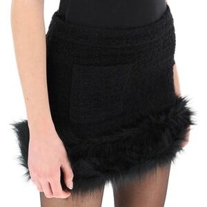 Saint Lauren Wool Fur Skirt